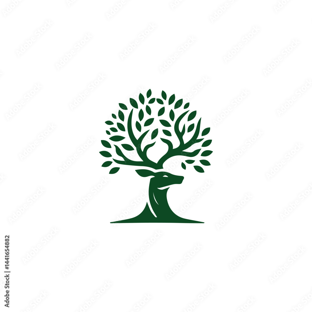 Obraz premium Deer tree logo