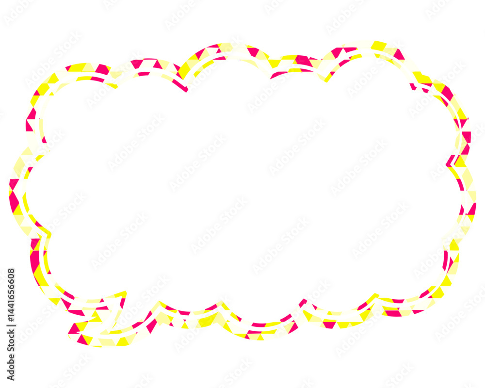 Fototapeta premium 吹き出し ステンドグラス風 三角模様_二重線付_2色 (9)