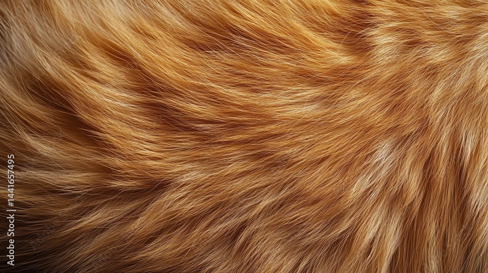 Fototapeta premium Orange cat fur texture background