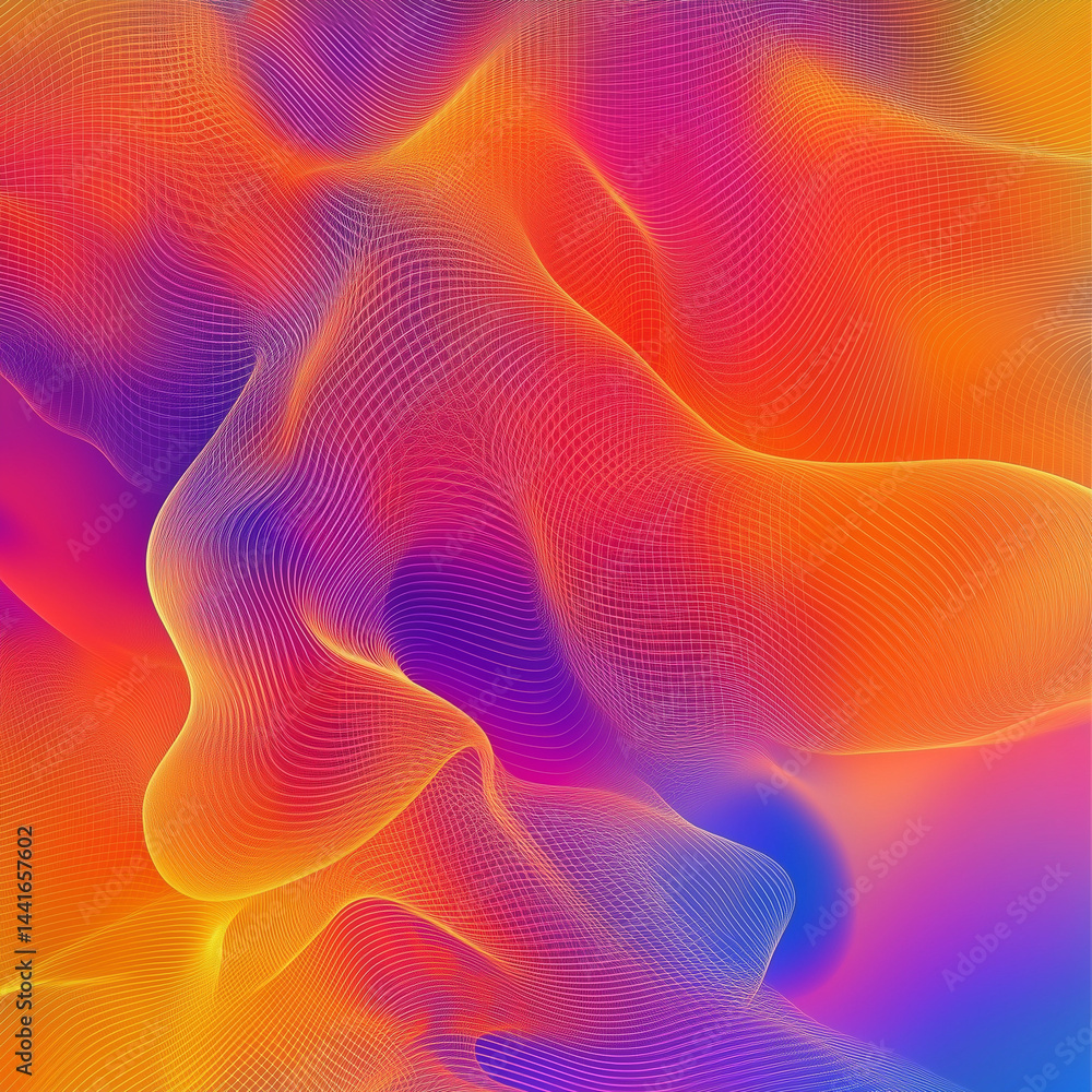 Obraz premium Vibrant Gradient Mesh Backgrounds with Fluid Abstract Patterns