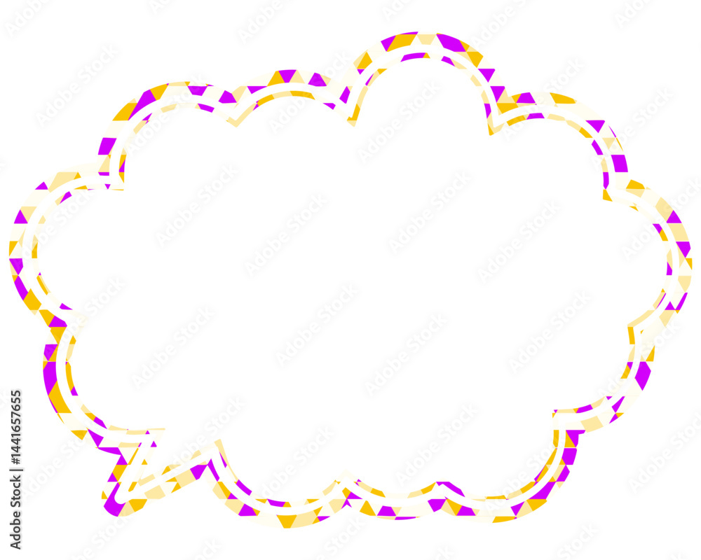 Fototapeta premium 吹き出し ステンドグラス風 三角模様_二重線付_2色 (10)