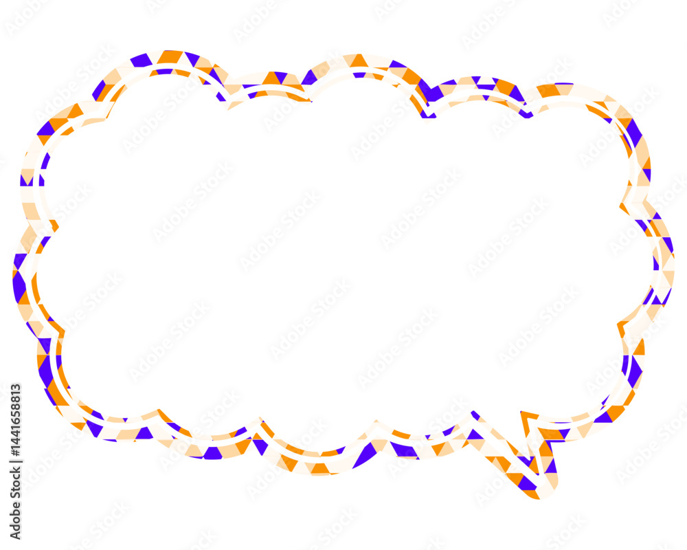 Fototapeta premium 吹き出し ステンドグラス風 三角模様_二重線付_2色 (11)