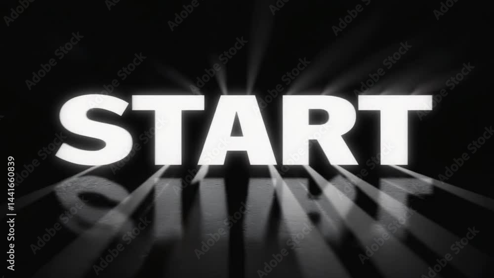 start word on black background start word on black background