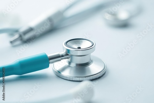 Obraz na płótnie Close-up of veterinary equipment on white background, syringe, diagnostic, forceps w salonie