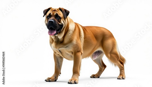 Obraz na płótnie Majestic Mastiff, powerful stance, white background, pet photography, background w salonie
