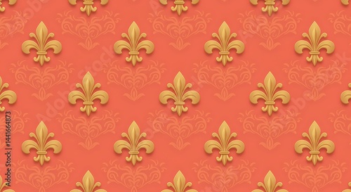 Coral & Gold Majesty AI Generated