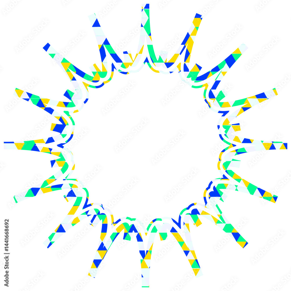 Fototapeta premium 吹き出し ステンドグラス風 三角模様_二重線付_4色 (2)