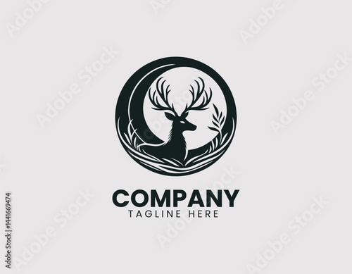 Mystic Deer Silhouette Vector Logo
