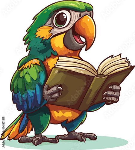 cartoon parrot on a white background