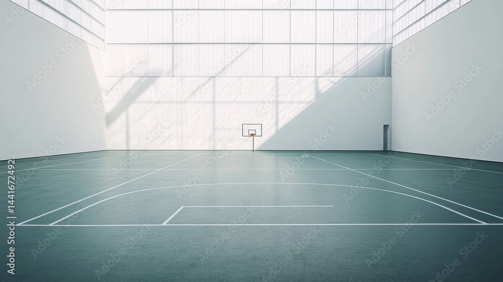 Obraz premium Intense basketball game action indoor sports court dynamic photography urban setting wide angle competition energy