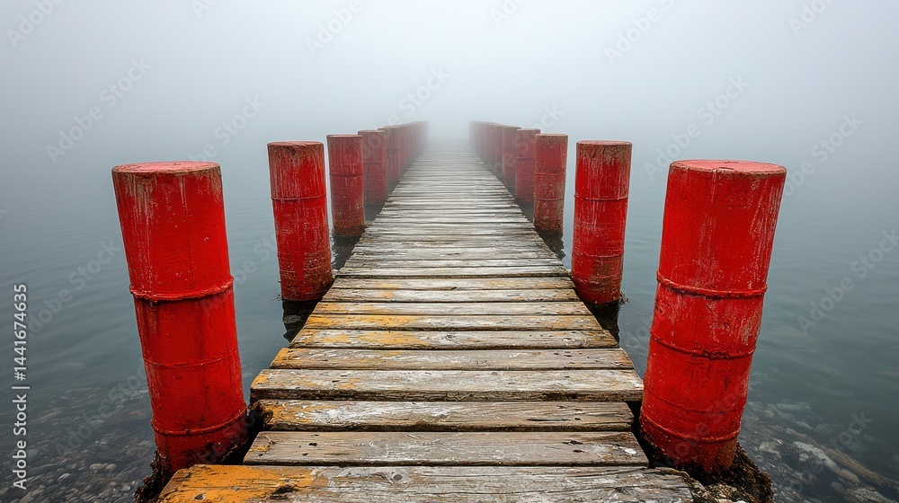 Fototapeta premium Misty Wooden Pier