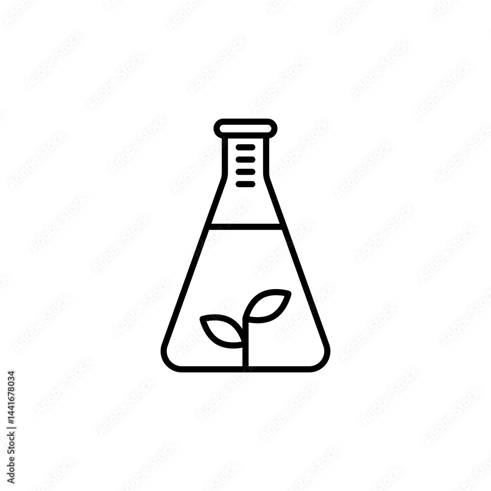 Plant, Flask icon. Plant, Flask vector icon in line design for web design, logo and mobile app. Symbol of Plant, Flask on white background. Vector illustration. Plant, Flask icon. Plant, Flask vector icon in line design for web design, logo and mobile app. Symbol of Plant, Flask on white background. Vector illustration.