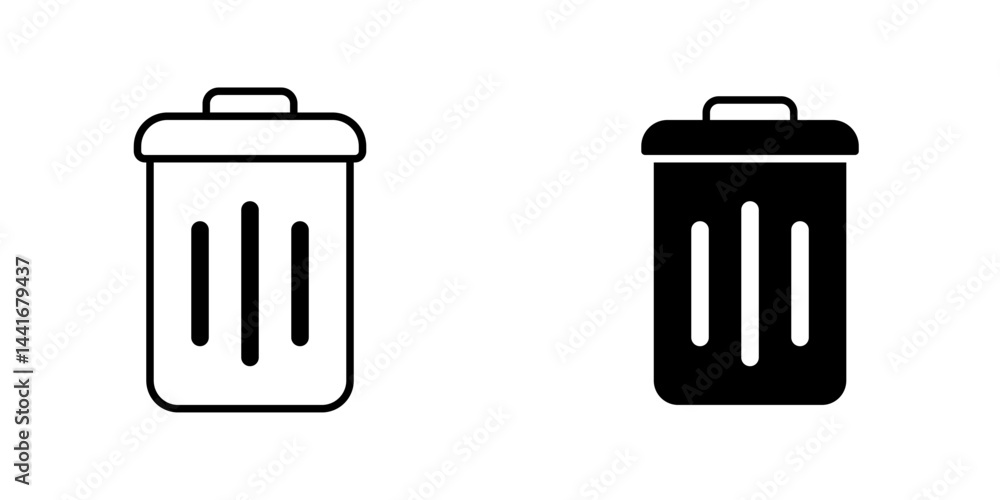 Trash Can icon set. Trash Can vector icon in line design for web design, logo and mobile app. Symbol of Trash Can on white background. Vector illustration. Trash Can icon set. Trash Can vector icon in line design for web design, logo and mobile app. Symbol of Trash Can on white background. Vector illustration.