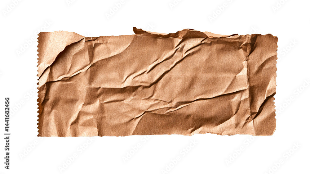 Crumpled brown paper on transparent background Crumpled brown paper on transparent background