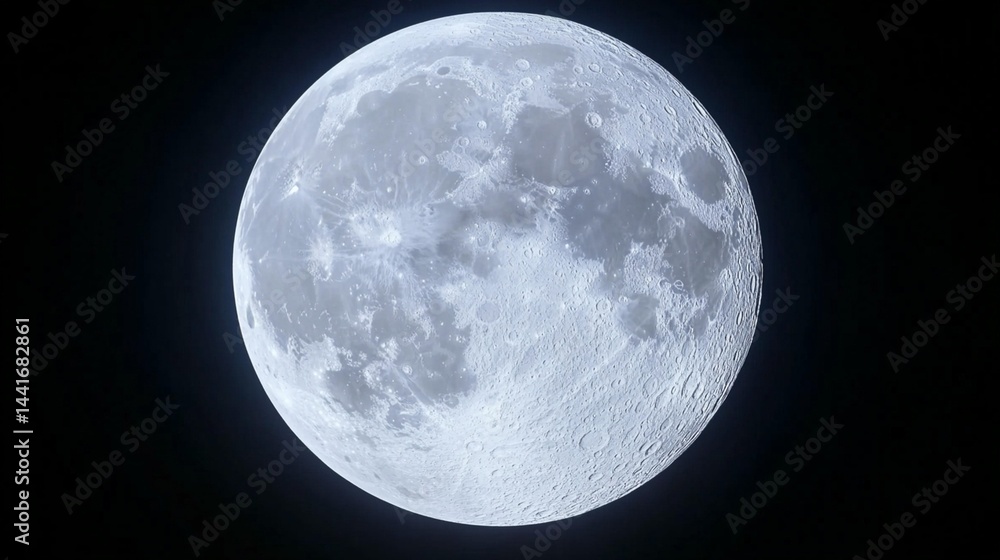 Obraz premium Full moon detailed texture grayscale space photography background image