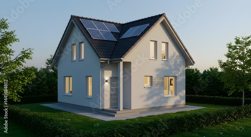 Wallpaper Mural simple home design with solar panel Torontodigital.ca