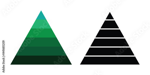 Pyramid infographic chart collection vector illustration