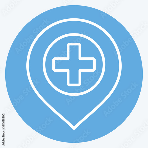 Icon Hospital. related to Location symbol. blue eyes style. design editable