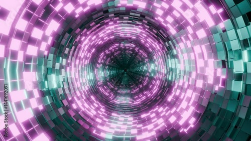 Enter a dazzling dimension with this Tunnel with Shining Spiral VJ Loop in stunning 4K resolution. Featuring a glowing spiral winding through a futuristic tunnel, this seamless loop creates a hypnotic