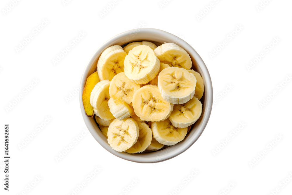 Sliced Bananas in White Bowl Healthy Snack Food Photography Sliced Bananas in White Bowl Healthy Snack Food Photography