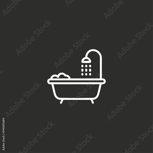 Bathtub icons flat vector design