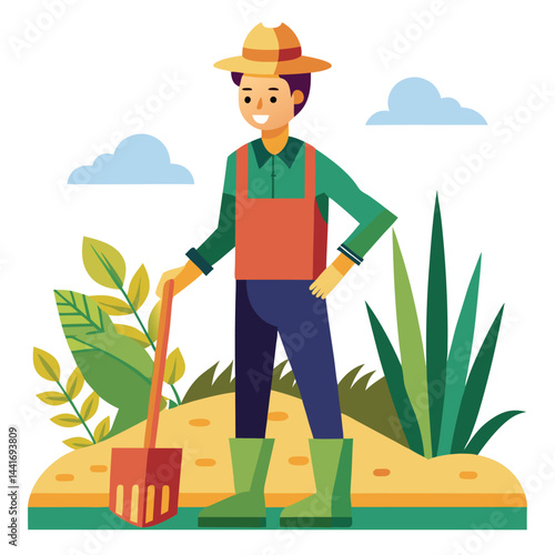 farmers working vector
