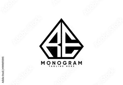 RE letter creative monogram vector logo design.
