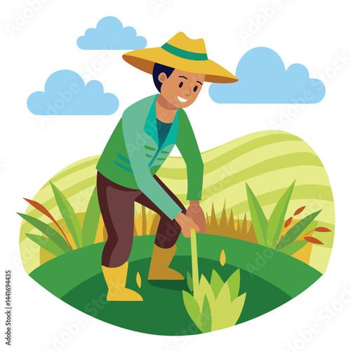 farmers working vector