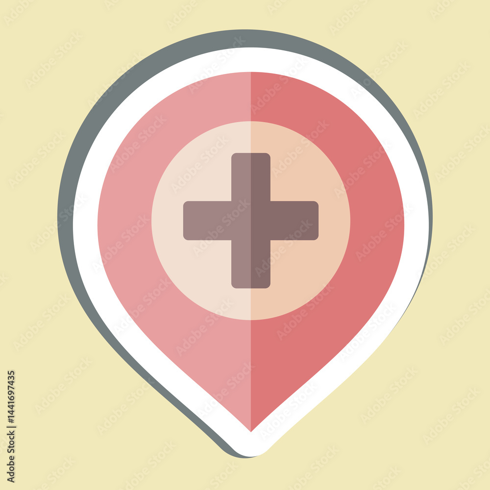 Fototapeta premium Sticker Hospital. related to Location symbol. design editable