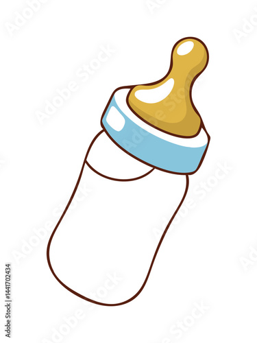 cartoon style baby bottle vector illustration