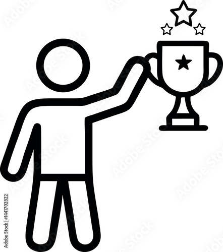 A person receiving a trophy