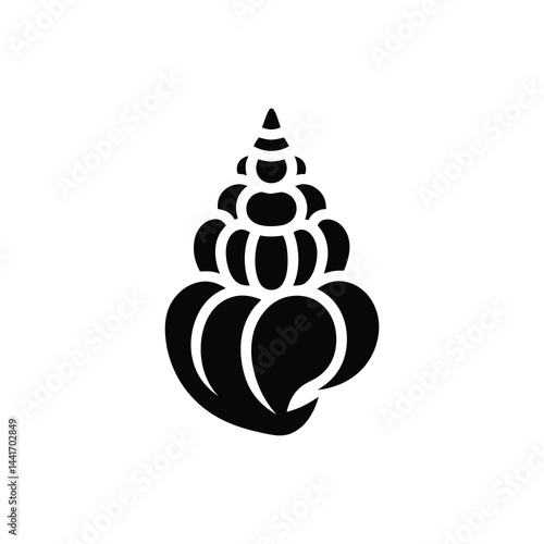 stylized seashell conch shell silhouette centered