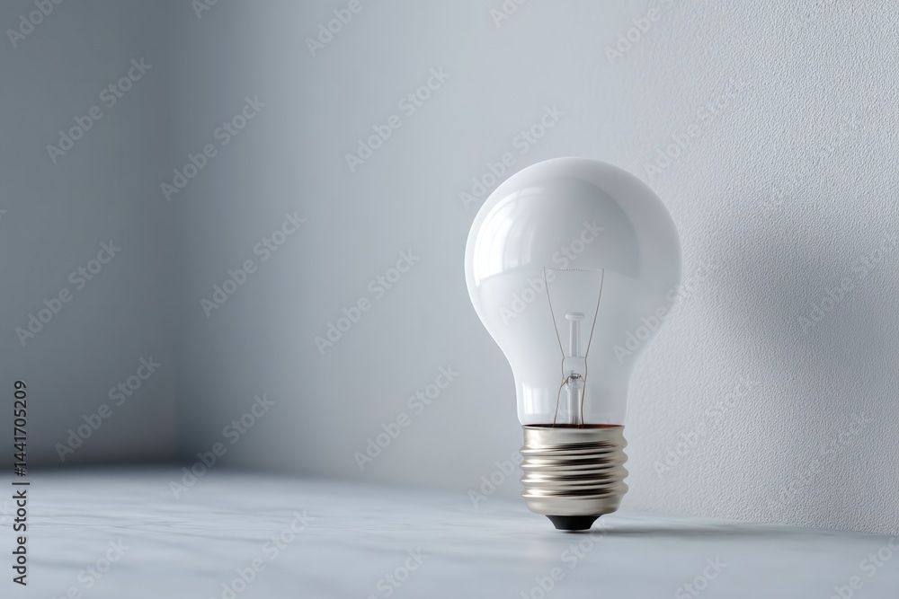single light bulb illuminates stark empty room with pristine white wall as profound symbol of creative thinking this single light bulb illuminates stark empty room with pristine white wall as profound symbol of creative thinking this