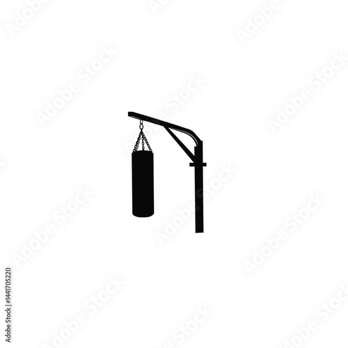 punching bag silhouette on white background