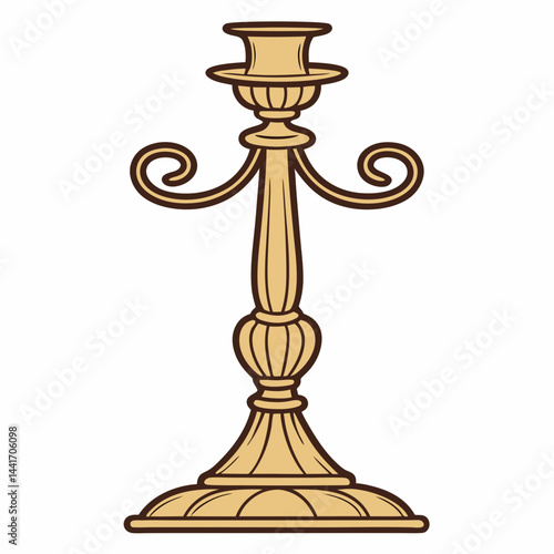 pewter candlestick on white
