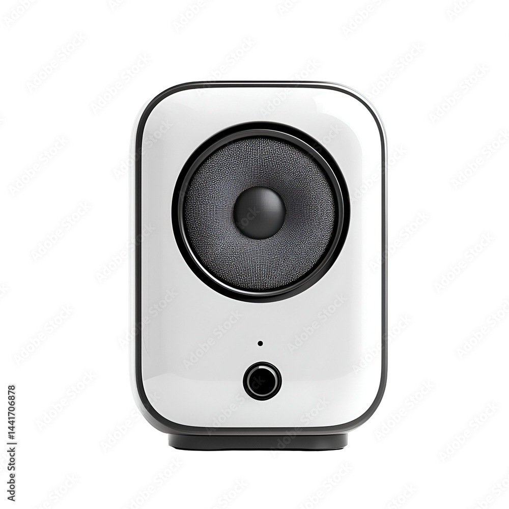 Modern white security camera isolated on dark background for surveillance and home security Modern white security camera isolated on dark background for surveillance and home security