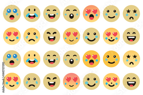 Beautiful emojis for social media, which you can use Web imoji icon set