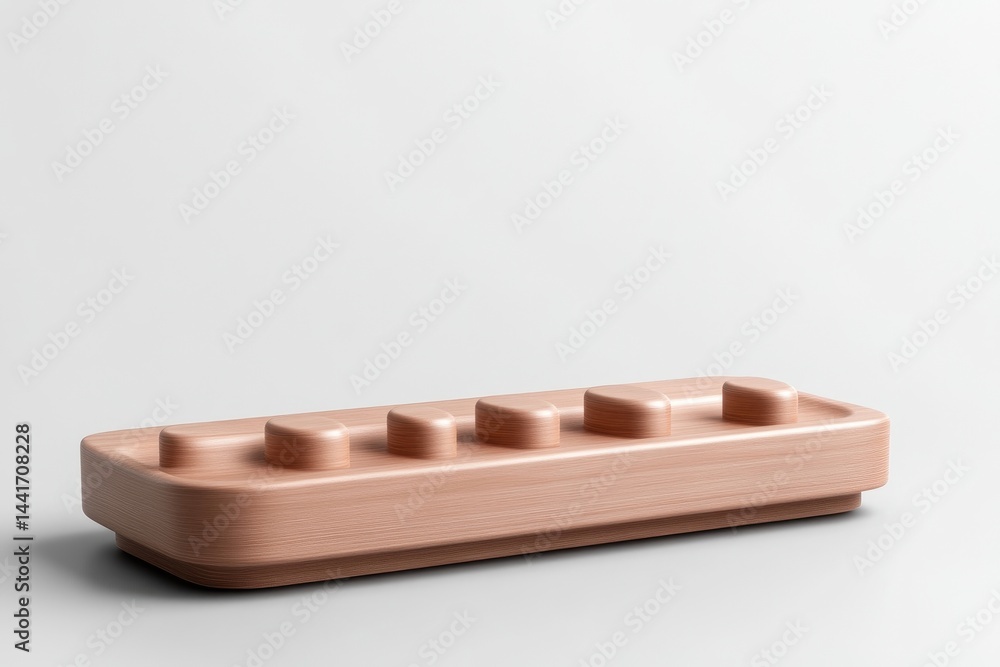Naklejka premium Wooden rectangular organizer with five buttons