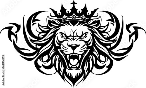 Tribal Lion King Emblem Vector Tettoo