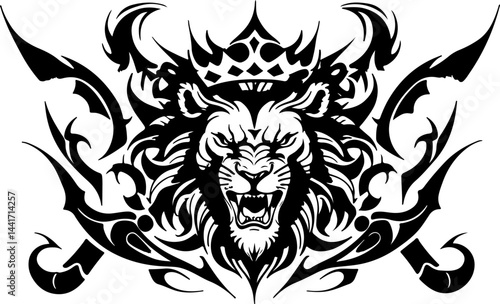 Tribal Lion King Emblem Vector Tettoo