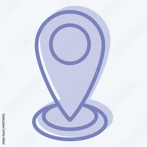 Icon Current Location. related to Location symbol. two tone style. design editable