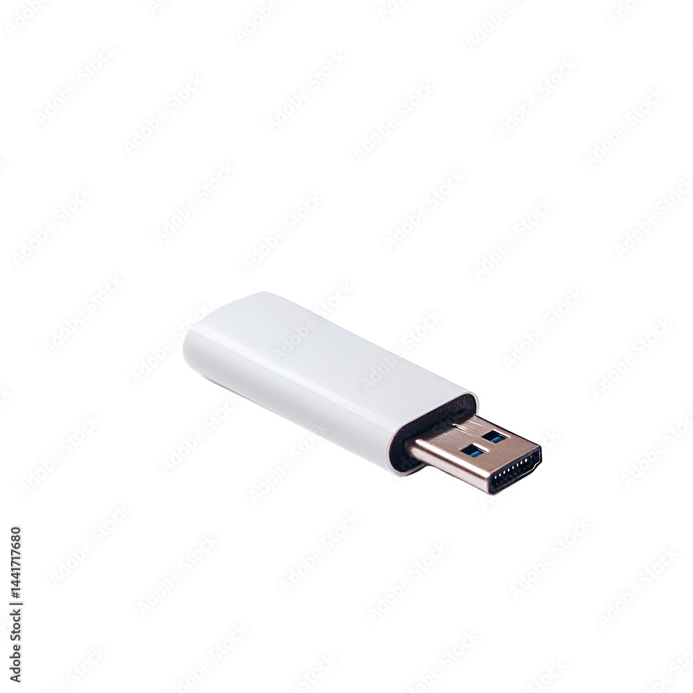 White usb flash drive on dark background portable data storage solution for technology and business White usb flash drive on dark background portable data storage solution for technology and business