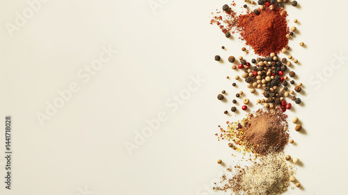 Obraz na płótnie Spice Simplicity: Minimalist Composition of Spices w salonie