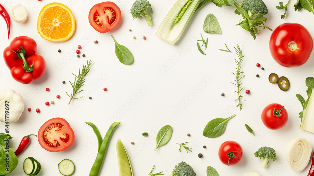 Vegetable Simplicity: Minimalist Arrangement of Veggies