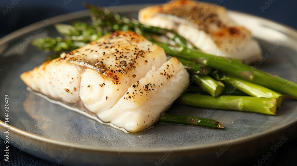 seared cod with asparagus and herbs seared cod with asparagus and herbs