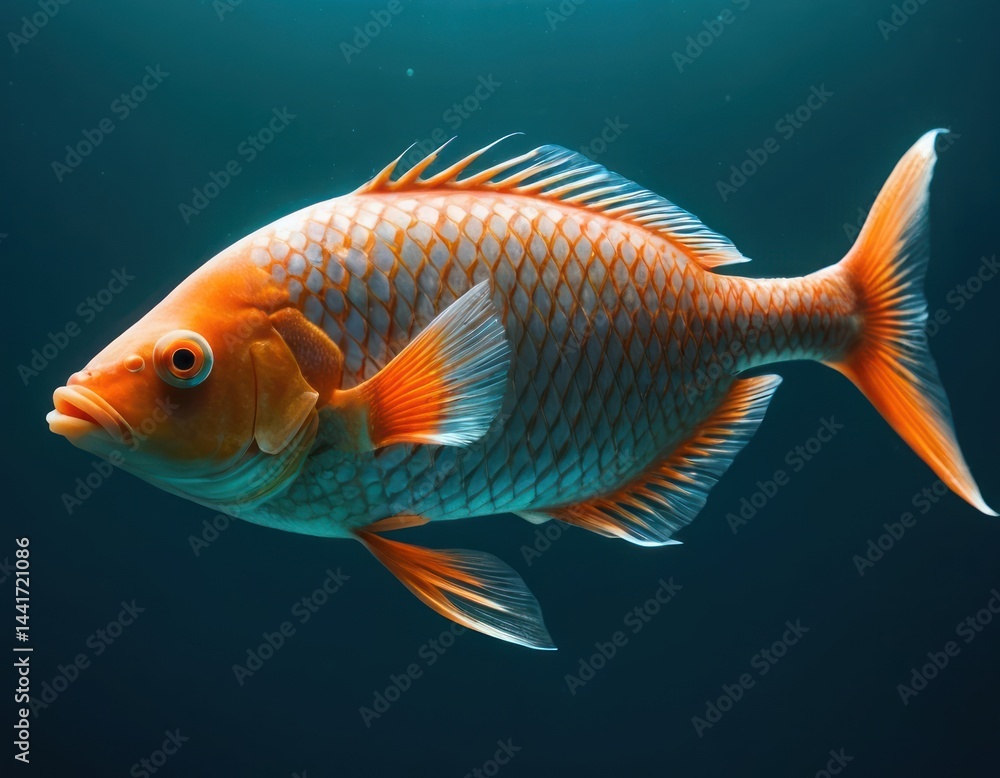 Naklejka premium Orange and Teal Fish