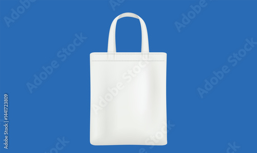 Flat design illustration of a shopping bag mockup, isolated on a clean background, showcasing a blank canvas for custom branding, perfect for retail, fashion, and promotional designs.