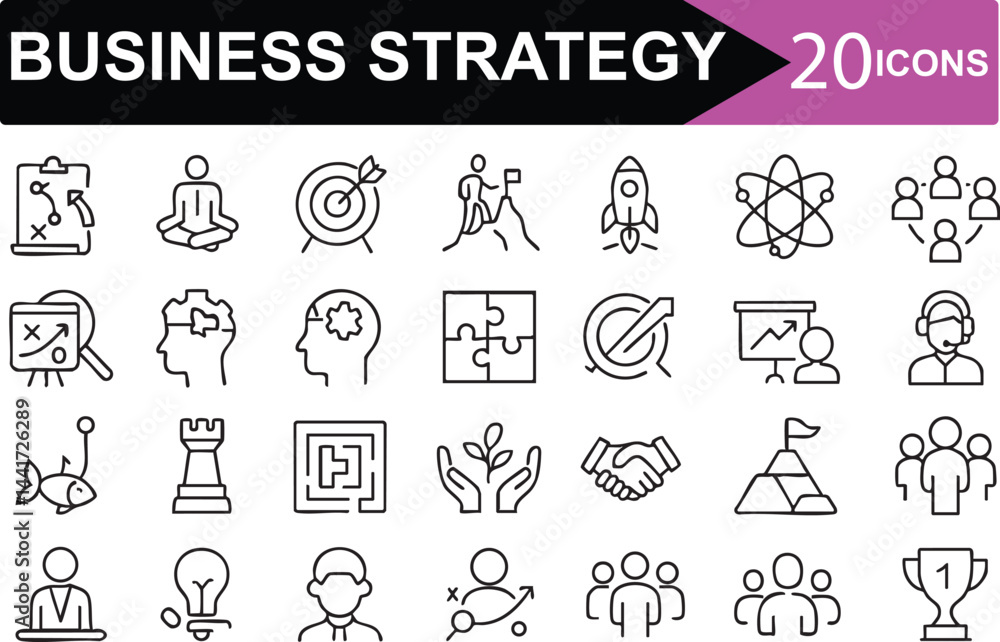 Business Strategy Icons for Planning and Development of Successful Projects Business Strategy Icons for Planning and Development of Successful Projects