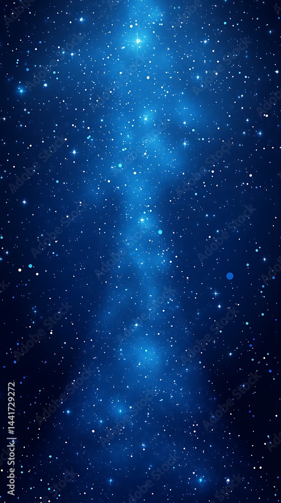 Naklejka premium Celestial column of light and stars