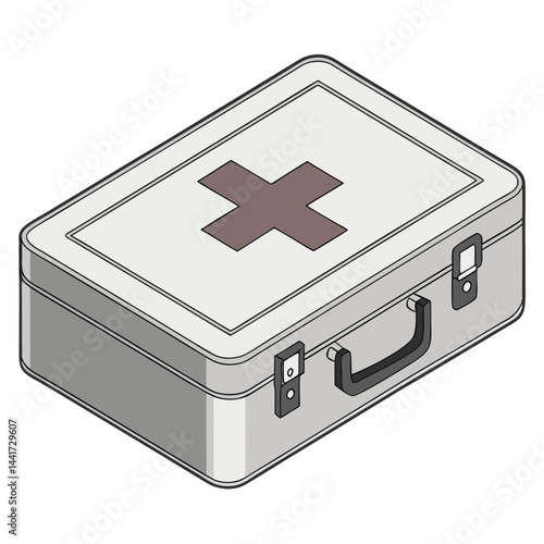 3D premium vector illustration of a first aid kit with a cross symbol, highlighting emergency care, medical preparedness, and health support